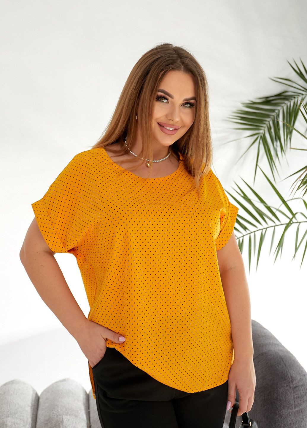 Горчичная блузка MeeLan