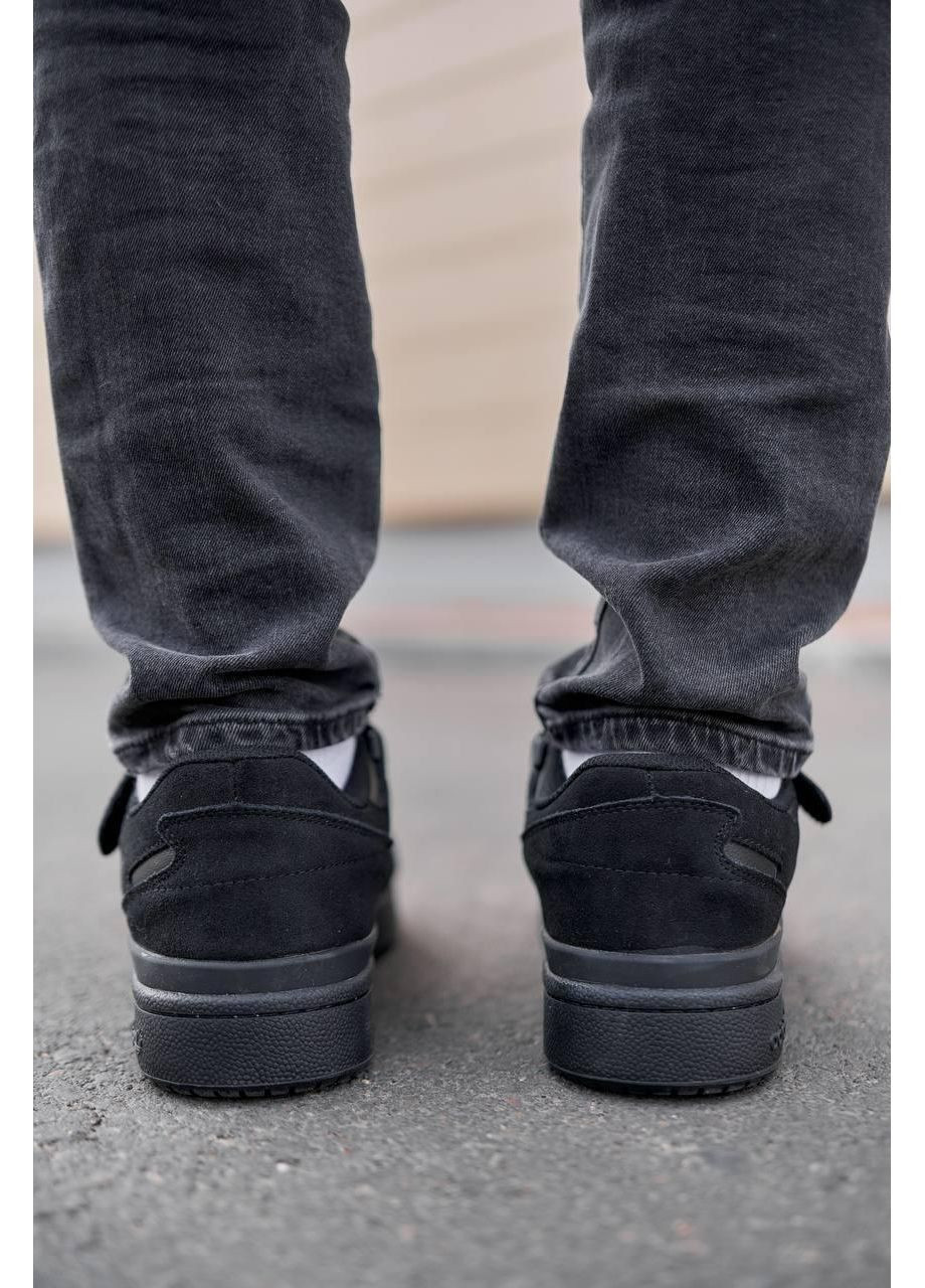 КРОССОВКИ ЖЕНСКИЕ ADIDAS FORUM LOW FULL BLACK АДИДАС ФОРУМ No Brand чёрные демисезоны (367171872)