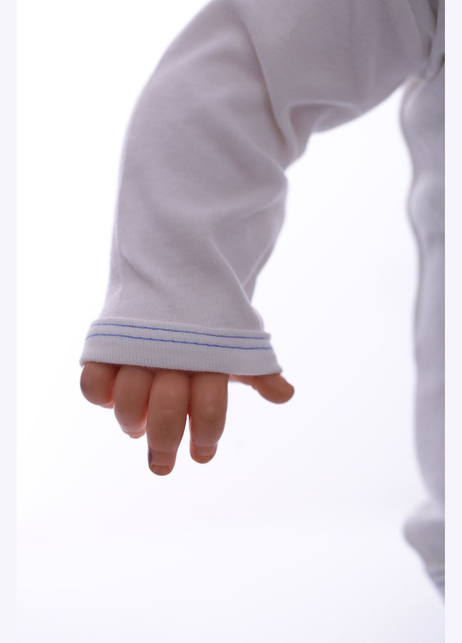 Блакитний демісезонний костюм для новонародженого хлопчика трикотажний млин білий 74 см (37704) BABYKROHA