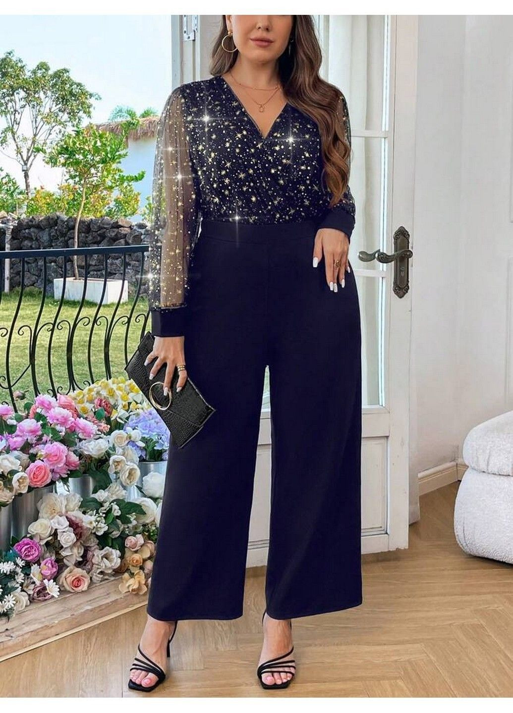 Комбінезон SHEIN однотонний темно-синій кежуал