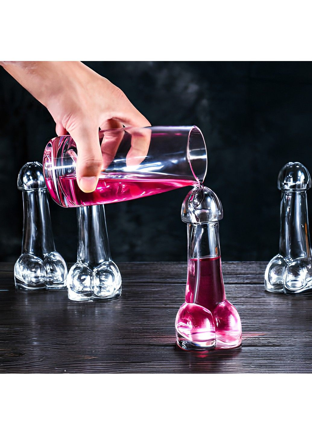 Стеклянный бокал в форме мужского пениса 100 ml LIBO (284279228)