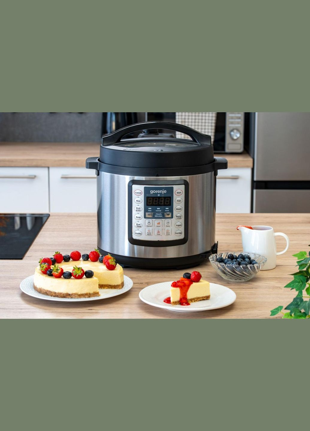 Мультиварка-скороварка, 1000Вт, чаша-6л, електронне керув., 15 програм, метал/пластик, Gorenje (314932258)