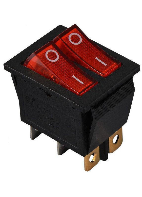 Перемикач клавішний (кнопка) 21.5*28.5 мм KCD2-2101N R/B з підсвічуванням A0140040109 Аско-Укрем (346086916)