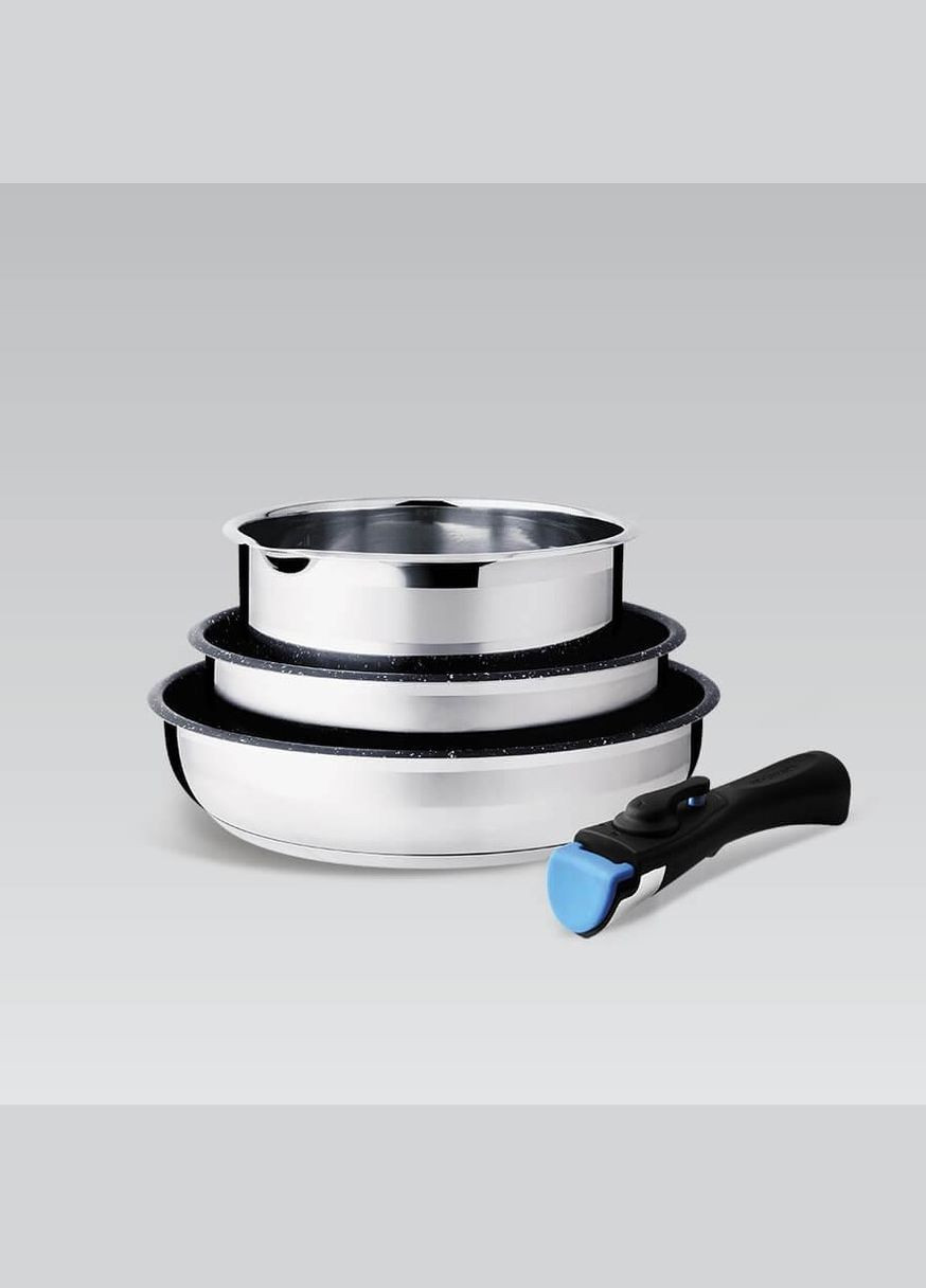 Набор сковородок и ковша со съемной ручкой высококачественная нержавеющая сталь Maestro (293247397)