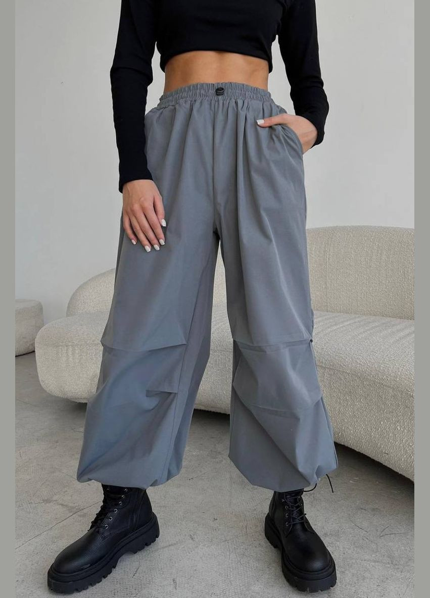 Спортивные штаны женские серого цвета Let's Shop (279327271)