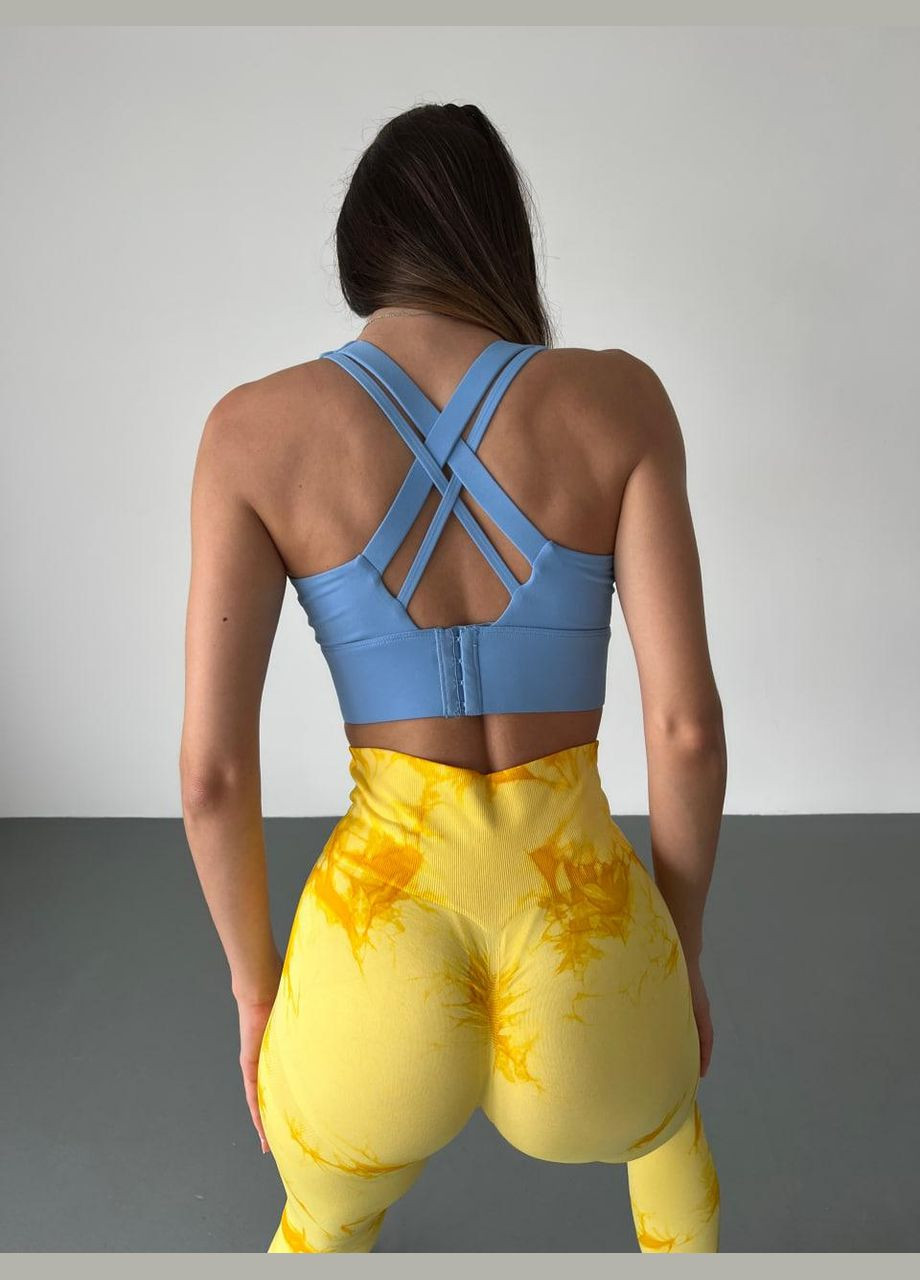 Комбинированные демисезонные леггинсы с мраморным принтом, желтого цвета, размер m Trends