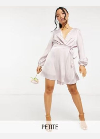 Пудровое праздничный платье на запах Tfnc однотонное