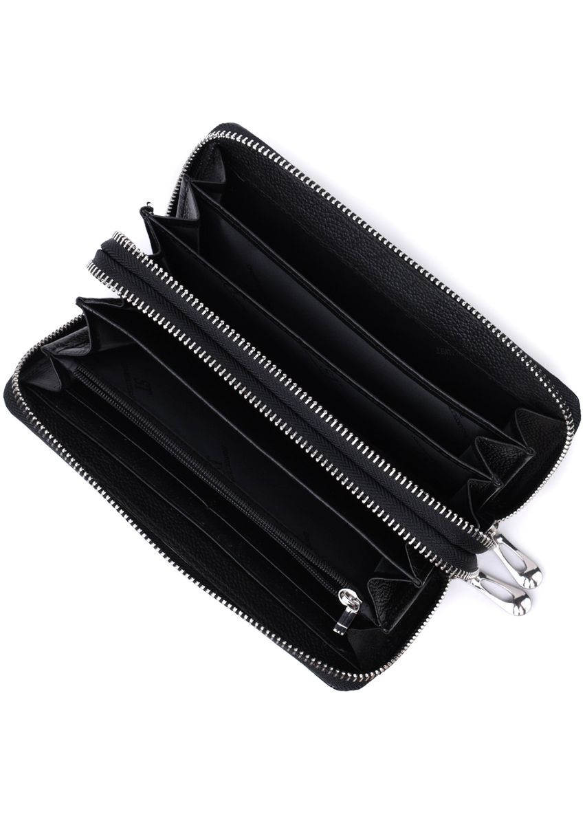 Стильный клатч с тиснением под рептилию на два отделения с ремнем черный (sku_22693) No Brand (328218820)