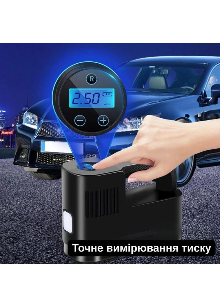 Портативний компресор Yaoen 217 Digital 150PSI (YPSCD7515B 5385) Чорний XON E-Tech (388696392)