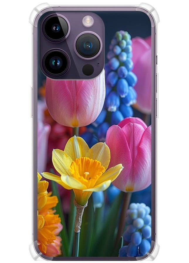 Силикон с усиленными углами чехол 'Весенние цветы' для Endorphone apple iphone 14 pro max (285782143)