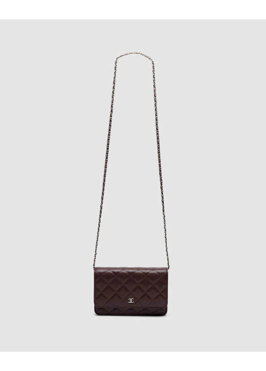 Сумка женская Caviar Quilted Wallet on Chain WOC Burgundy No Brand (386417191)