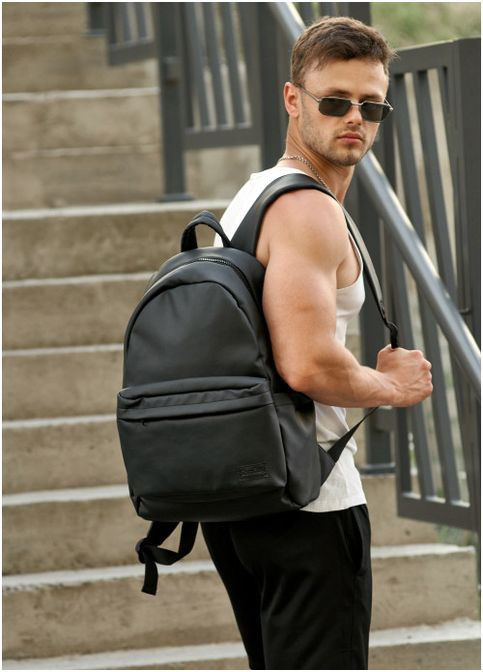 Рюкзак мужской из экокожи Zard LST Черный Sambag (301871797)