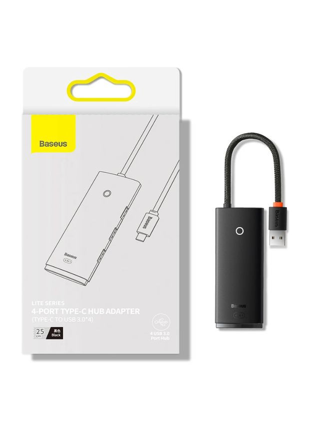 USB-Хаб Lite Series 4 in 1 (USB-A to USB 3.0*4) 1m Black Baseus (341325821)