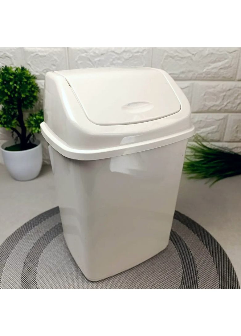 Мусорное ведро с поворотной крышкой 18 л Белая роза Алеана (364195646)