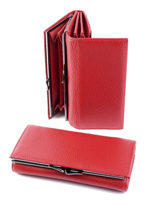 Жіночий шкіряний гаманець червоний No Brand (292920422)