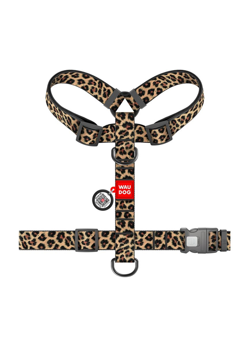 Шлей для собак анатомический H-образный Nylon с QR-паспортом, XL, Ш 35 мм, А 55-95 см, В 70-110 см WAUDOG (322641987)