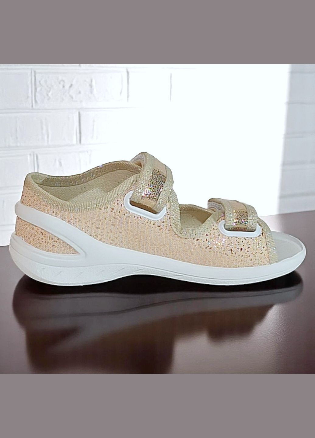 Ортопедичні відкриті тапочки капчики текстильні босоніжки на липучках валді Waldi (337102800)