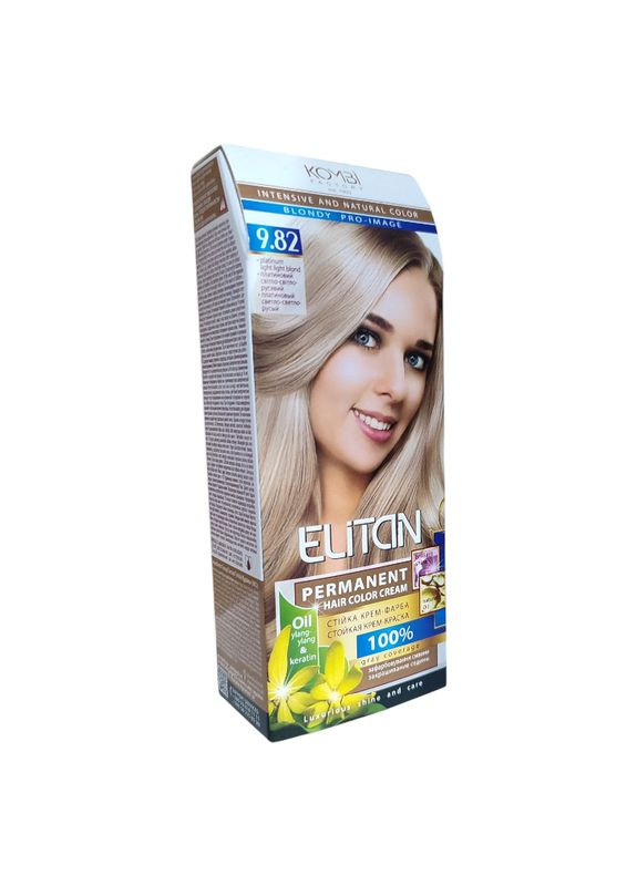 Крем-краска стойкая Elitan Intensive 9.82 Платиновый светло-светло русый Комбі (335869186)