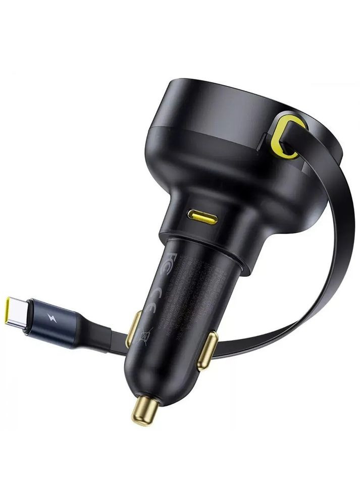Разветвитель - удлинитель зарядное в авто Enjoyment Pro 60W (1USB-C) + выдвижной кабель Type-C Baseus (335237538)