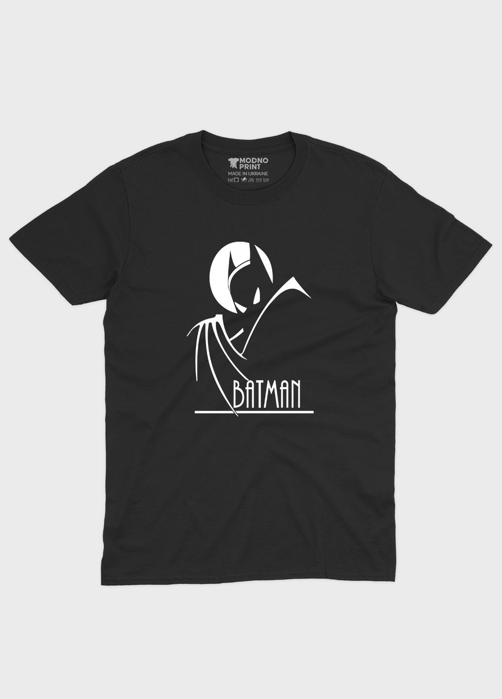 Чорна літня жіноча футболка з принтом супергероя - бетмен (ts001-1-bl-006-003-018-f) Modno