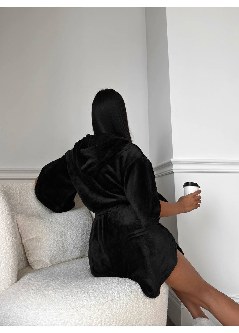 Чорна всесезон тепла піжама-комбінезон із двосторонньої махри – заміри в описі комбінезон Vione