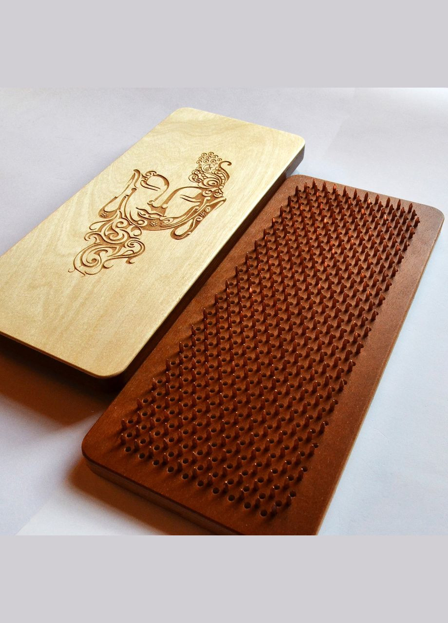 Дошка Садху (мідь) "Будда", дошка з мідними цвяхами для йоги, крок 10мм. Дошка для стояння на цвяхах. No Brand (301482848)