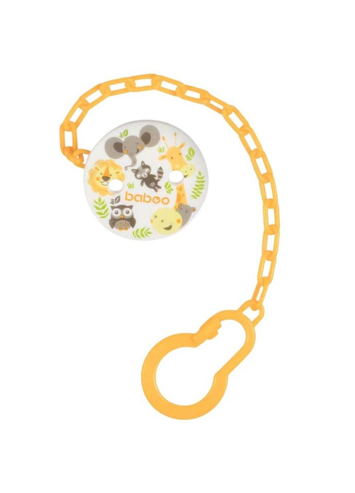 Цепочка для пустышки Safari, 0+ мес, оранжевый () Baboo 7-307 (335973780)