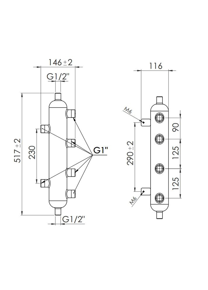 Гидрострелка Forte 1" 75 кВт Thermo Alliance SF29375 (341326800)