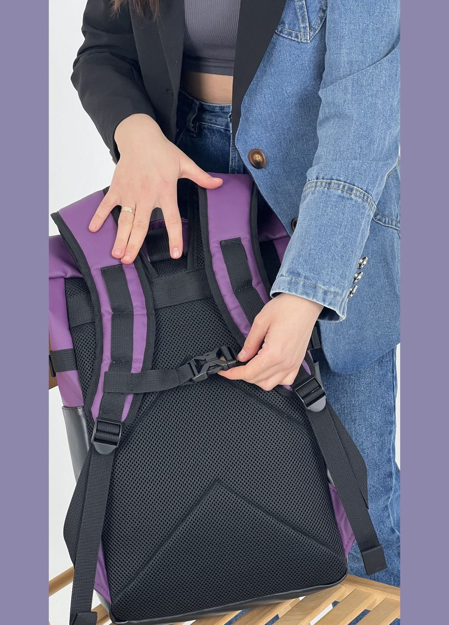Рюкзак роллтоп для ноутбука Rolltop для путешествий фиолетового цвета из экокожи ToBeYou rolltopnew (280930876)