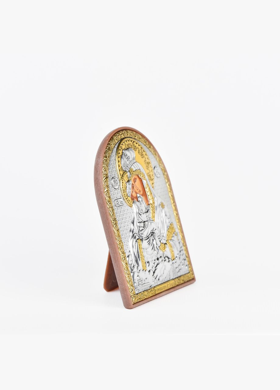 Почаївська Ікона Божої Матері 8,5х10,5см аркової форми на пластиковому кіоті Silver Axion (265446035)