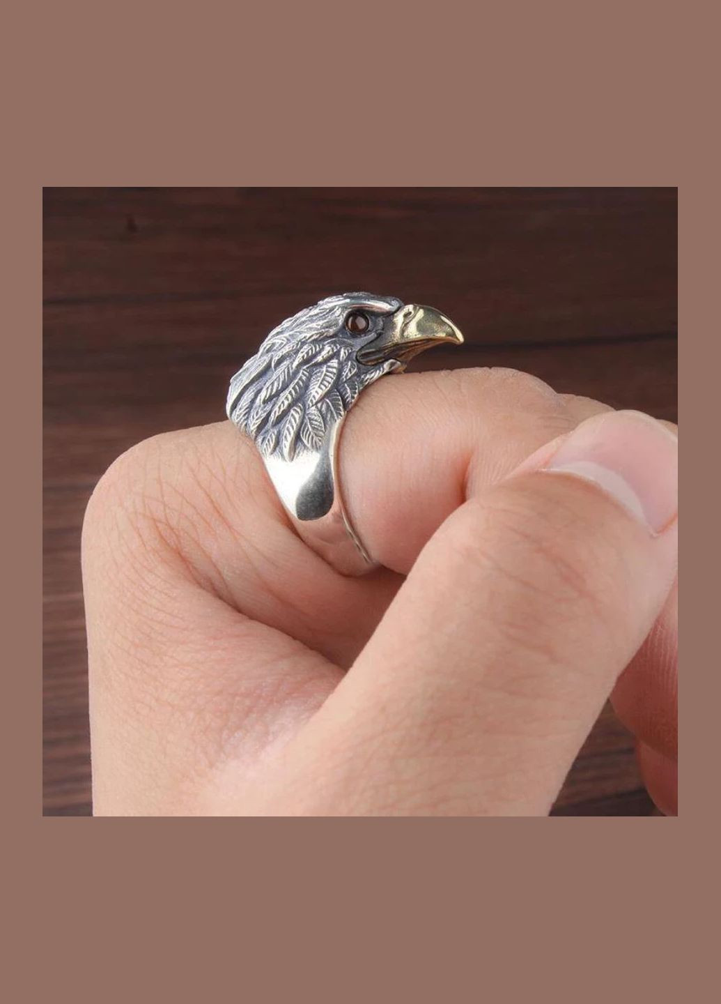 Скандинавское кольцо, ручной работы, кольцо Ястреб (Сокол) с рубиновыми глазами Сила Свободы регулируемый Fashion Jewelry (285110588)