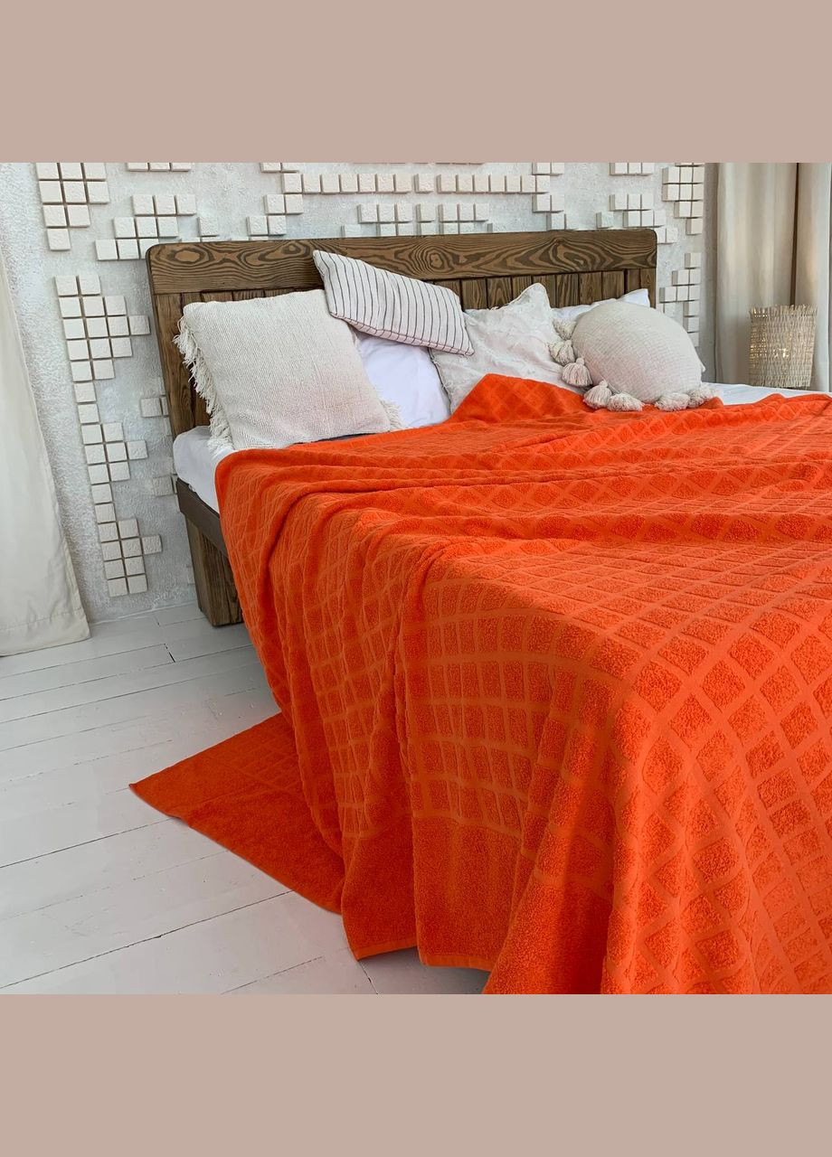 Махрове простирадло євро Помаранчеве (200*220) Glav Textile (297365383)