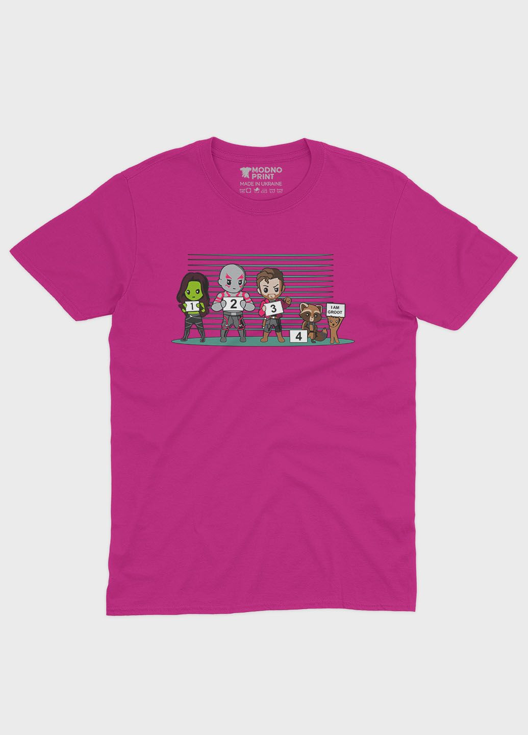Розовая демисезонная футболка для девочки с принтом супергероев - часовые галактики (ts001-1-fuxj-006-017-009-g) Modno