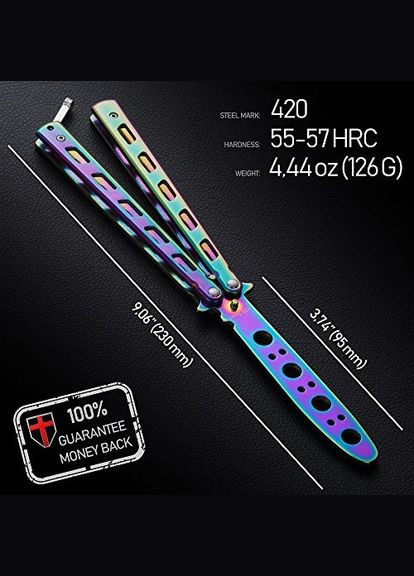 Ніж метелик тренувальний, негострий, балісонг для фліпінгу колір Gradient No Brand (370770658)