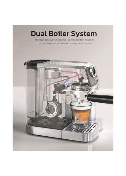 Напівавтоматична кавоварка H13A 3 в 1, система подвійного бойлера HiBREW (351505644)