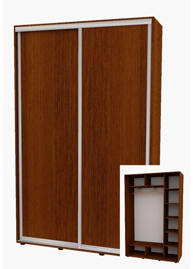 Шафа-купе дводверна 150*45*240 см Горіх лісовий 2 двері ДСП Алекса (356773543)