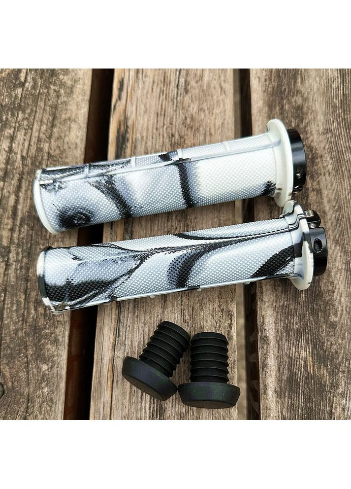 Гріпси для велосипеда Shock'R з фланцями чорно-білі Deemount (366873643)