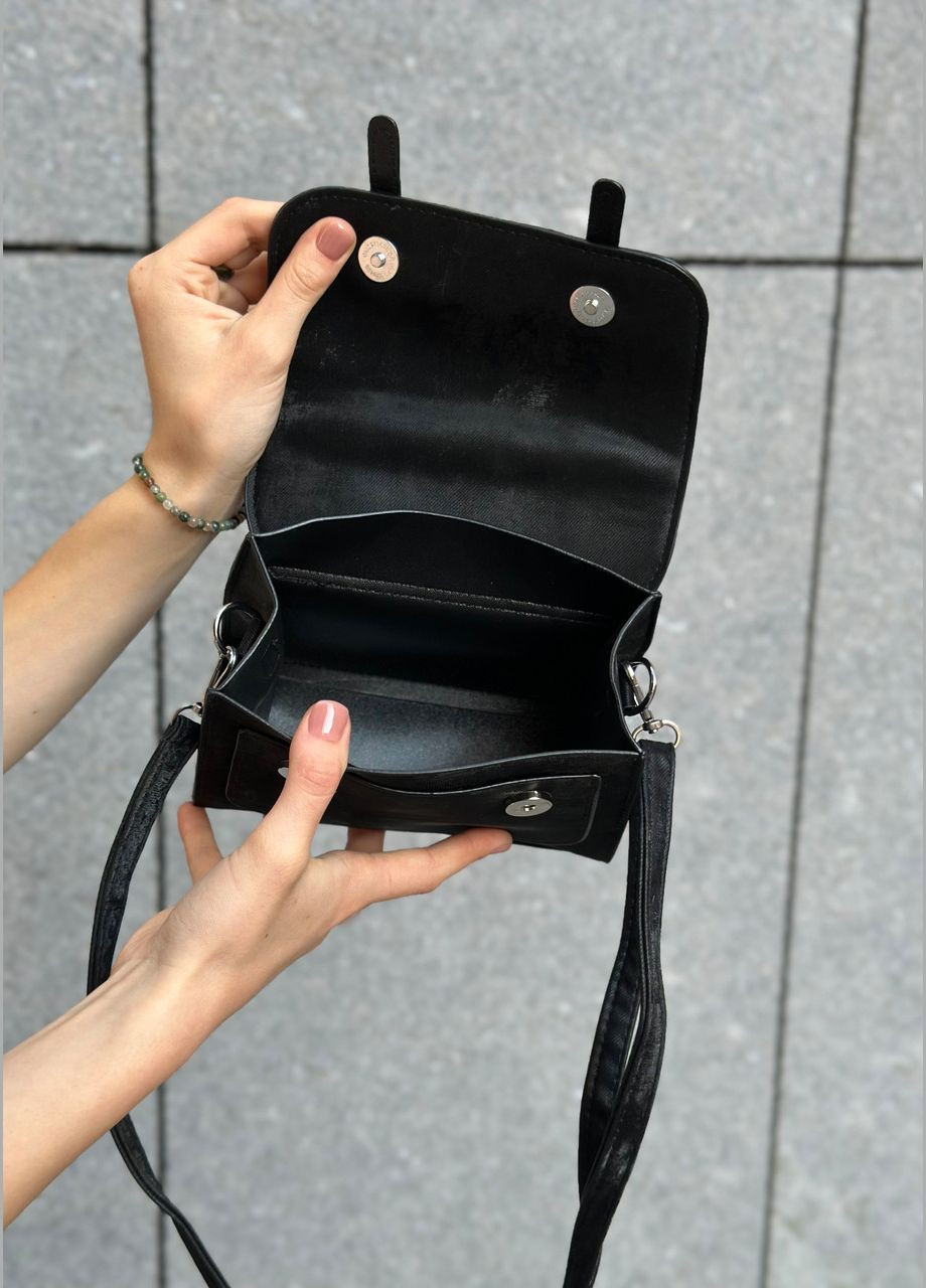 Жіноча чорна сумка 9648 крос-боді No Brand (303323039)