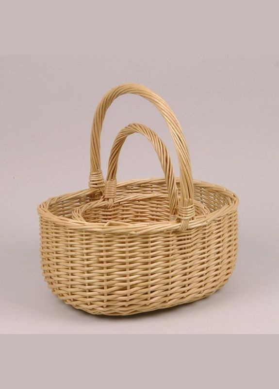Комплект бежевих кошиків з лози 2 шт. 45601 Flora (319815905)
