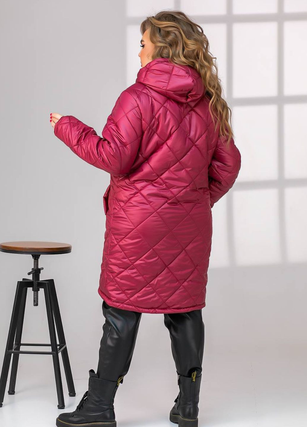 Бордовая зимняя теплая и сильная зимняя куртка куртка-пальто No Brand