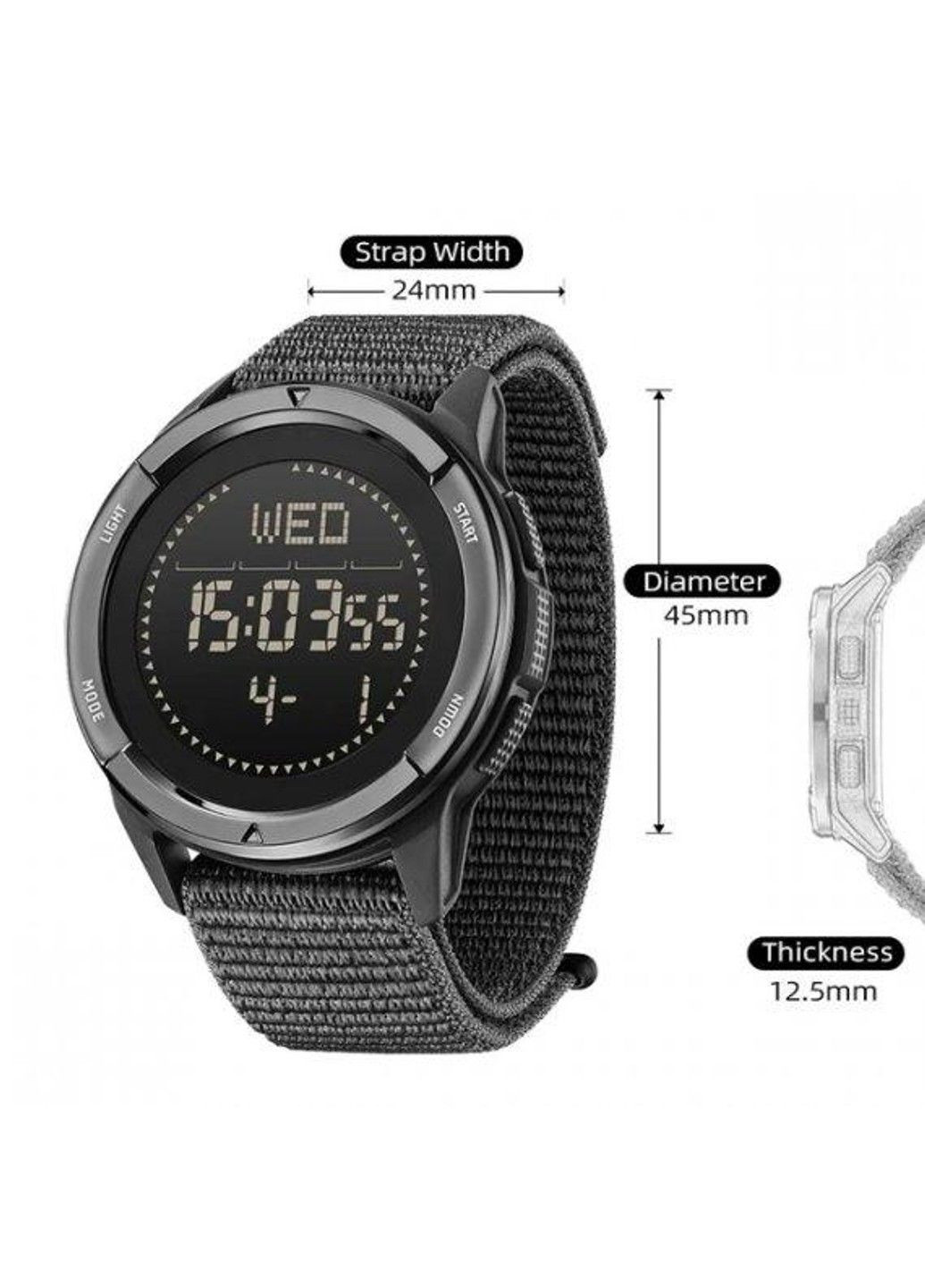 Чоловічий наручний тактичний годинник Alps (2 ремінці) Чорний North Edge (314483435)