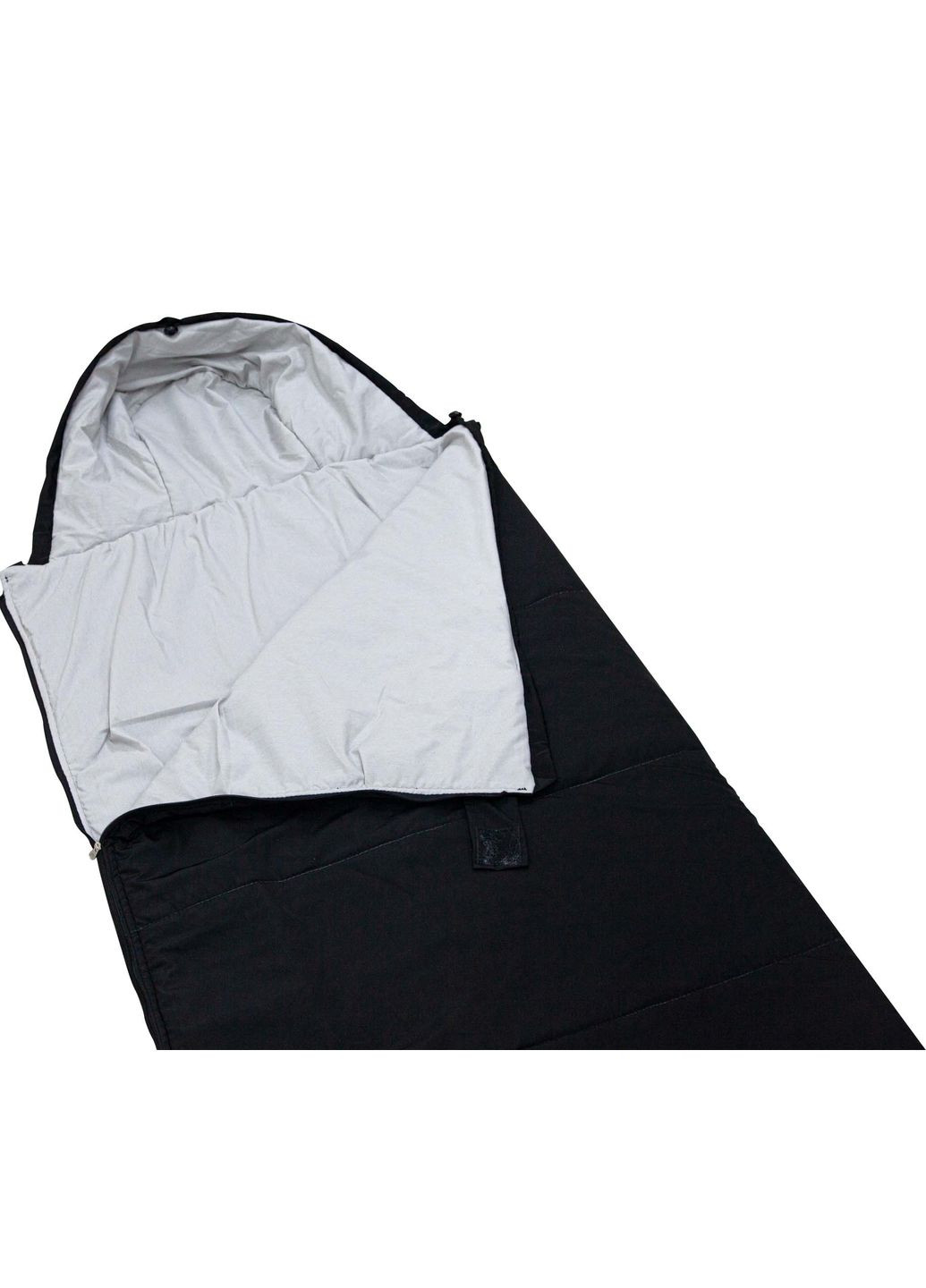 Спальный мешок - одеяло ЧЕРНЫЙ с капюшоном и чехлом 210*75см / Спальник 210*150см Lucky Day Shop (335053285)