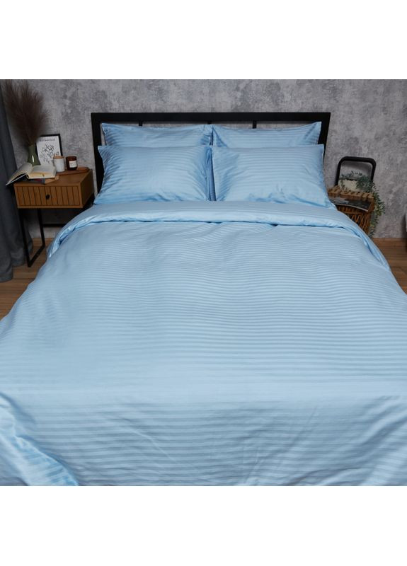 Комплект постельного белья Satin Stripe «» King Size 220x240 наволочки 2х50х70 (MS-820008646) Moon&Star Ocean Calm (356112550)