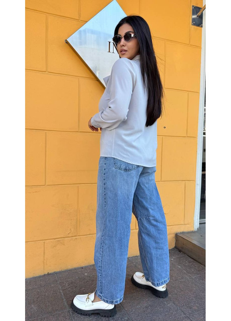 Серая блуза из креп шифона — нежность и женственность ✨ (замеры в описании) DK/DL Мода без кордонів