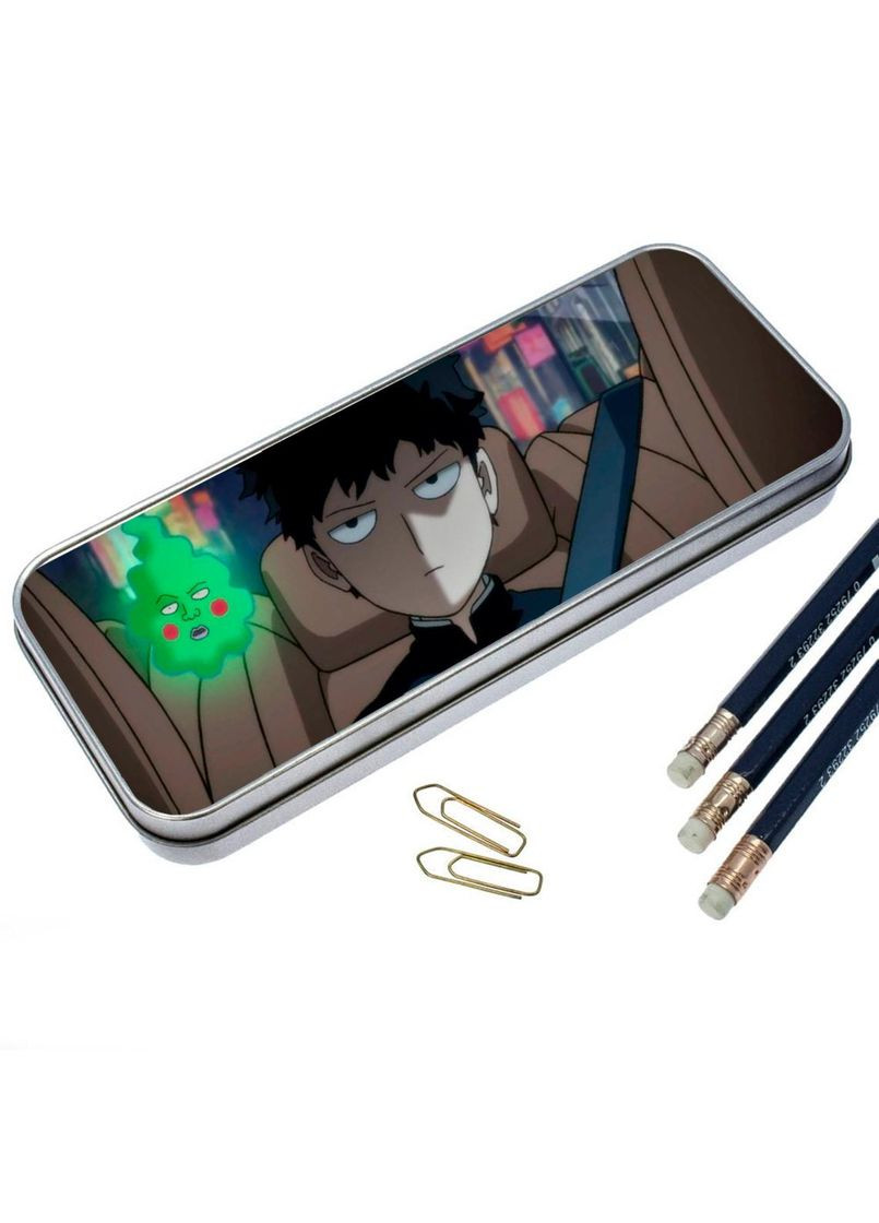 Органайзер для канцелярського приладдя металевий, кейс для дрібниць Моб Психо #017 7*18 см Silver No Brand (309157395)