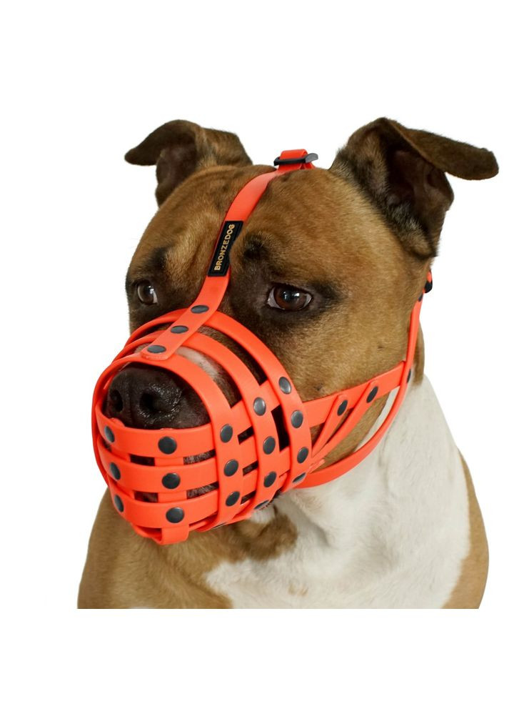 Намордник для собак Питбуль водоотталкивающий оранжевый 35х8 см 4913/Т BronzeDog (323224558)