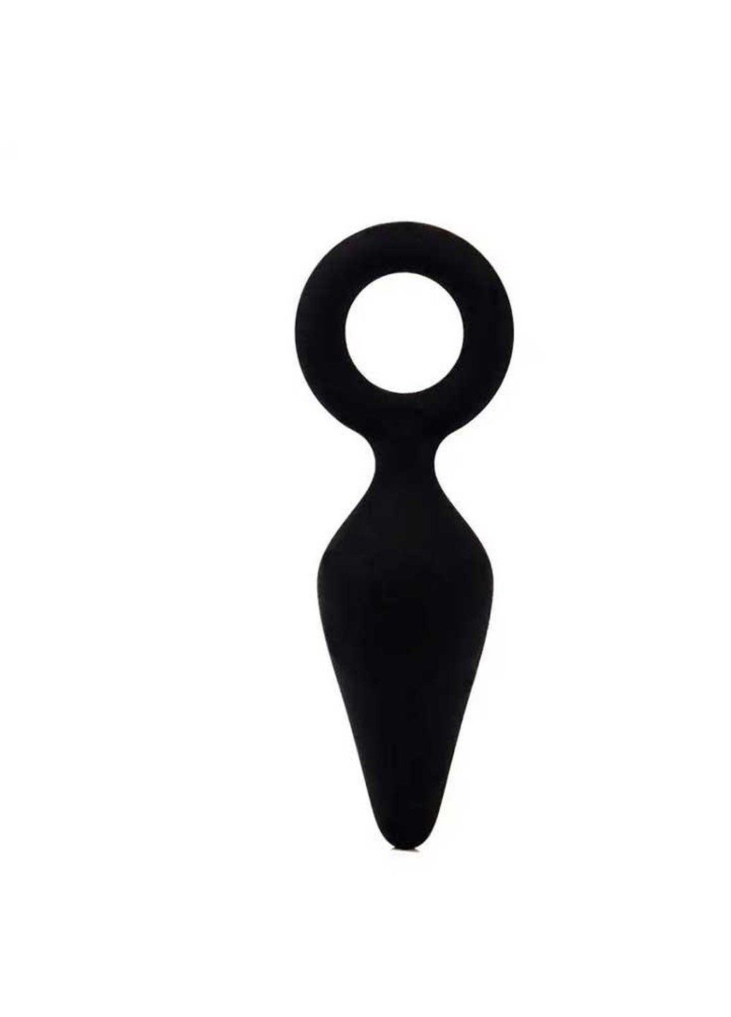 Чёрная силиконовая анальная пробка с кольцом Velvet Ring - 8,6*2,4 см – Анальные игрушки No Brand (288538703)