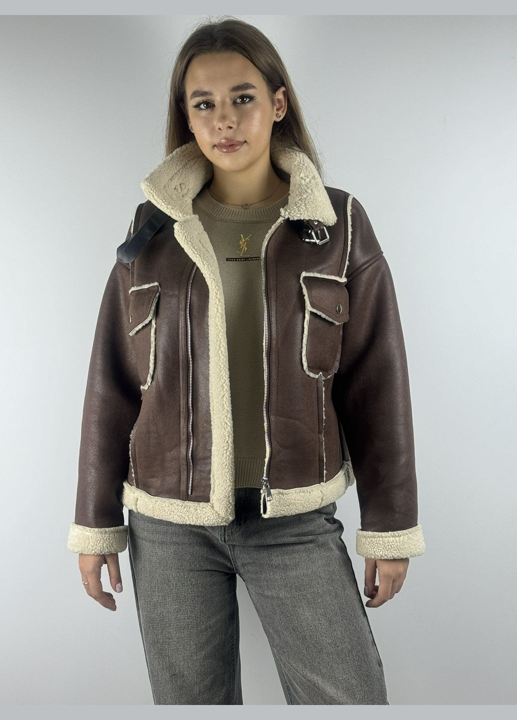 Дублянка жіноча, укорочена, чорного кольору,штучне хутро в середині, сучасна дуже гарна і тепла модель Kor@Kor (307164847)