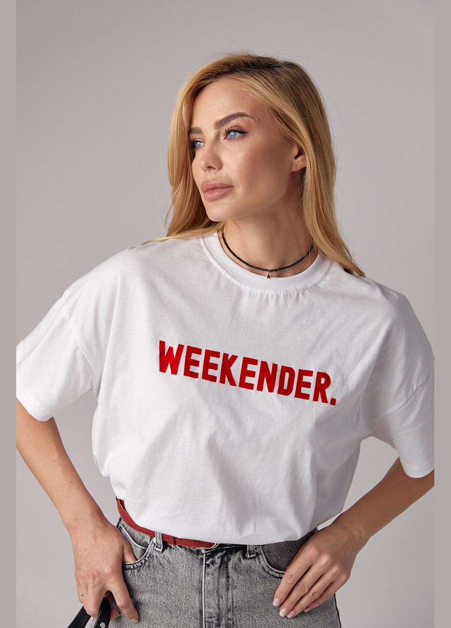 Трикотажна футболка з написом Weekender Liton - (296988283)