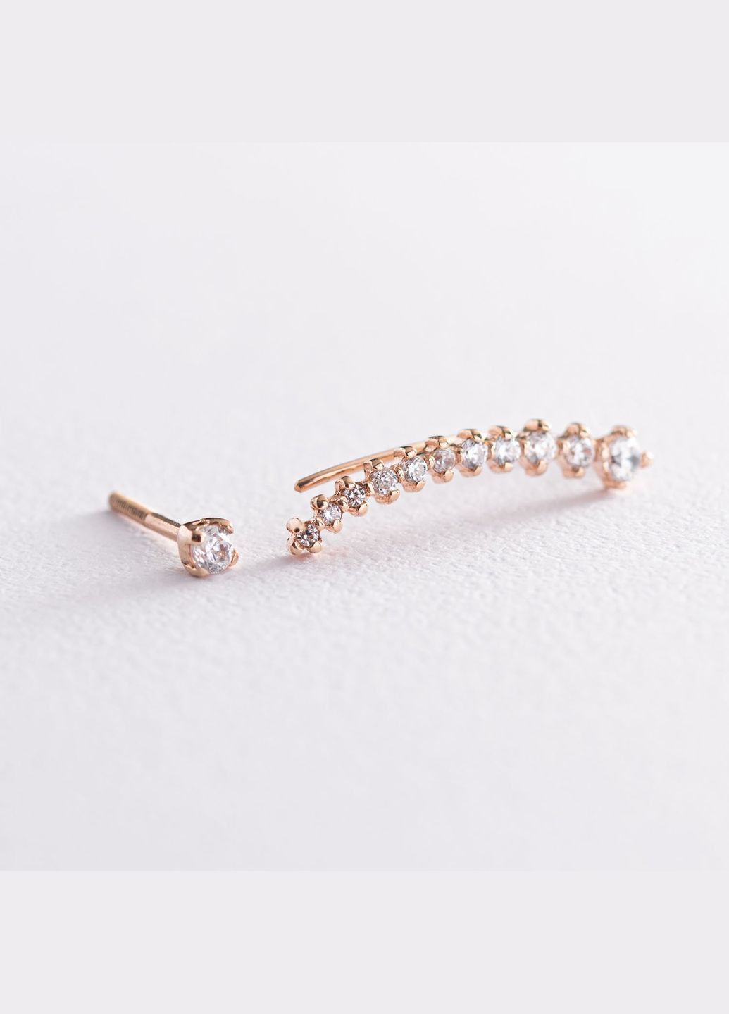 Серьги клаймберы Оригинальность в красном золоте с07046 Oniks (264023821)